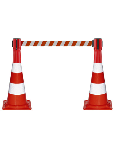 Traffic cone topper 3 m, red/white strap, red cassette . Buy in the online store.