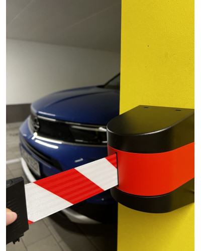 Wall Mount Barrier, strap red/white 10 m . Buy in the online store.