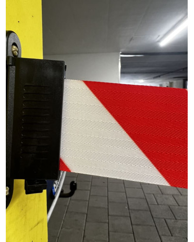 Wall Mount Barrier, strap red/white 10 m . Buy in the online store.