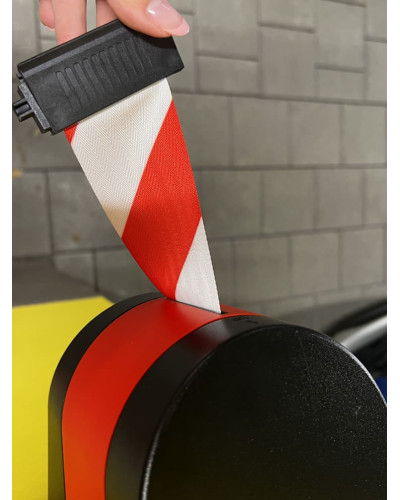 Wall Mount Barrier, strap red/white 10 m . Buy in the online store.