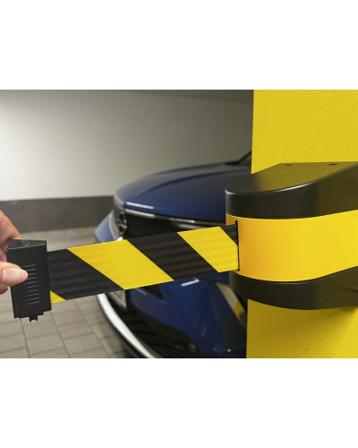Wall Mount Barrier, strap black/yellow 10 m . Buy in the online store.