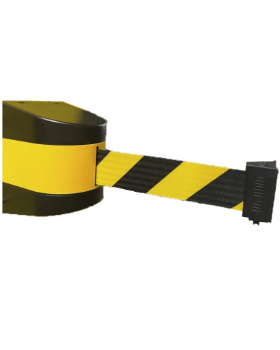 Wall Mount Barrier, strap black/yellow 10 m . Buy in the online store.