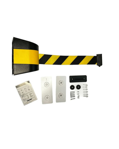 Wall Mount Barrier, strap black/yellow 10 m . Buy in the online store.