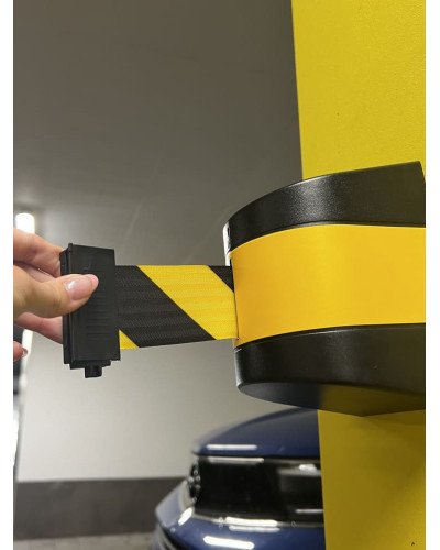 Wall Mount Barrier, strap black/yellow 10 m . Buy in the online store.