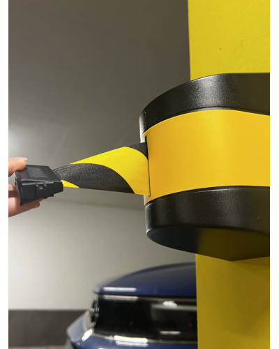 Wall Mount Barrier, strap black/yellow 10 m . Buy in the online store.