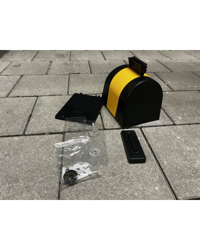 Wall Mount Barrier, strap black/yellow 10 m . Buy in the online store.