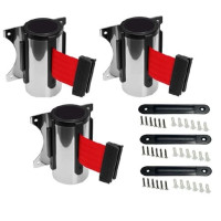 BIGPACK 3 x Gurtkassette, Gurt Rot  5 m, inklusive Wandclip