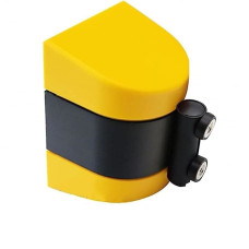 Retractable belt barrier in plastic cassette yellow-black 10 m