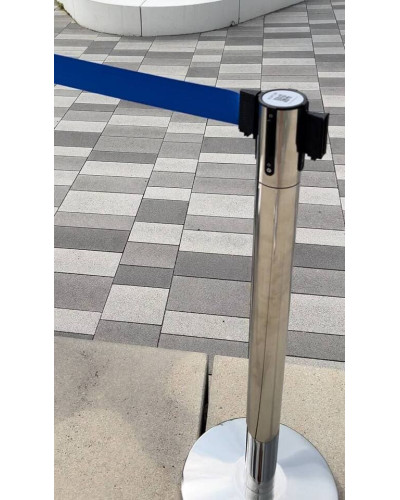 Demarcation stand, stainless steel, 360° rotating head, 3 m drawstring BLUE. Buy in the online store.