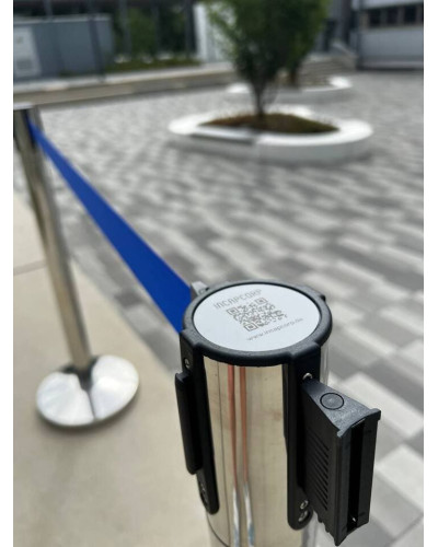 Demarcation stand, stainless steel, 360° rotating head, 3 m drawstring BLUE. Buy in the online store.