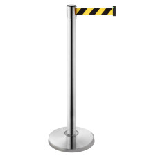 People guidance system barrier post, 3 m drawstring BLACK/YELLOW 
