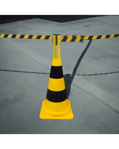 Traffic cone topper 3 m, black/yellow strap, yellow cassette . Buy in the online store.