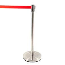 Demarcation stand made of stainless steel, 2 m drawstring RED  