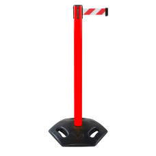 Demarcation outdoor barrier post red, belt red/white 