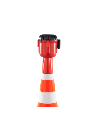 Traffic cone topper 10 m, red/white strap, red cassette . Buy in the online store.