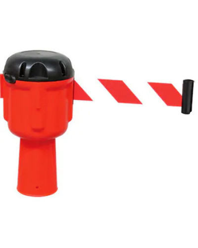 Traffic cone topper 10 m, red/white strap, red cassette . Buy in the online store.