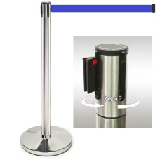Demarcation stand, stainless steel, 360° rotating head, 3 m drawstring BLUE