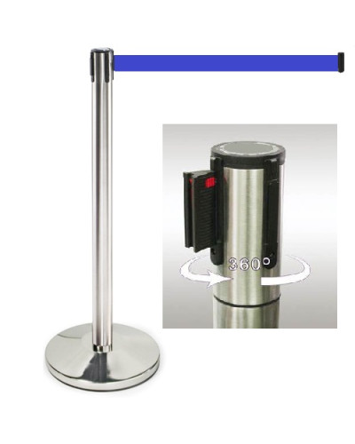 Demarcation stand, stainless steel, 360° rotating head, 3 m drawstring BLUE. Buy in the online store.