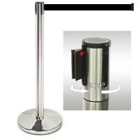 Demarcation stand, stainless steel, 360° rotating head, 3 m drawstring BLACK 