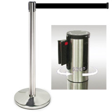 Demarcation stand, stainless steel, 360° rotating head, 3 m drawstring BLACK 