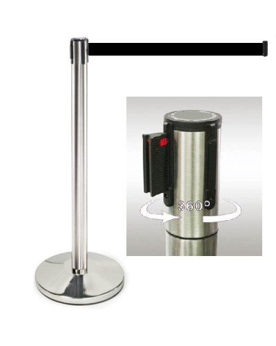 Demarcation stand, stainless steel, 360° rotating head, 3 m drawstring BLACK . Buy in the online store.