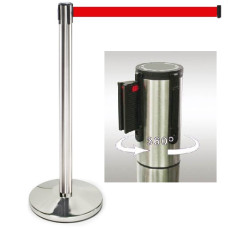 Demarcation stand, stainless steel, 360° rotating head, 3 m drawstring RED 
