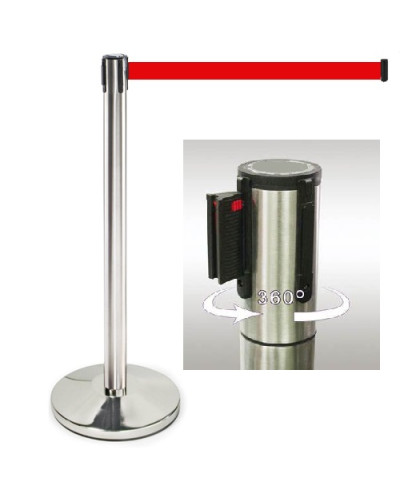 Demarcation stand, stainless steel, 360° rotating head, 3 m drawstring RED . Buy in the online store.