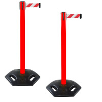 Demarcation stand with drawstring red/white