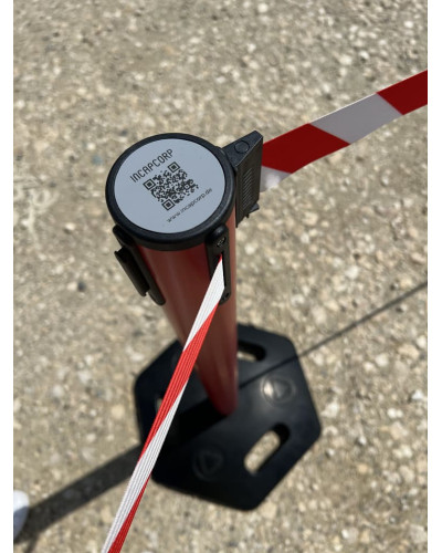 Demarcation outdoor barrier post red, belt red/white. Buy in the online store.