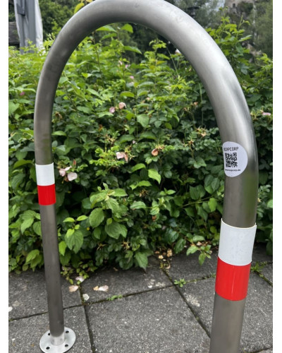 Buy Online Shop SET of 5x bicycle support bars made of stainless steel on base plates for bolt-down installation, diameter 48 mm