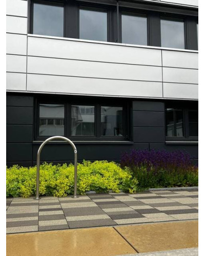 Buy Online Shop SET of 5x bicycle support bars made of stainless steel on base plates for bolt-down installation, diameter 48 mm