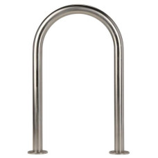 Bicycle leaning bracket single parker Ø 48 x 2.0 mm made of stainless steel on base plates for dowel mounting