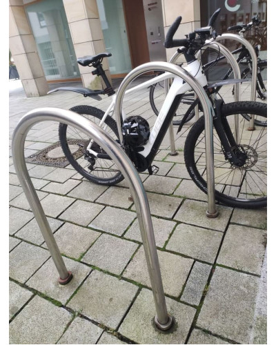 Bicycle support bracket single parker Ø 48 x 2.0 mm made of stainless steel for setting in concrete. Buy in the online store