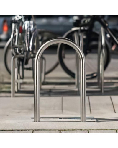 Bicycle support bracket single parker Ø 48 x 2.0 mm made of stainless steel for setting in concrete. Buy in the online store