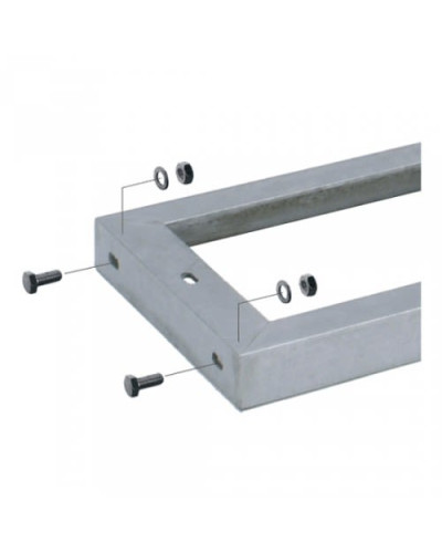 Bicycle support bracket, multi-part Ø 38 mm, made of stainless steel with base frame for dowel mounting . Buy in the online store.