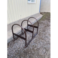 Bicycle leaning bar row system 3 places, steel tube D 38 mm, with base frame for bolt-down installation, corrosion protected by hot-dip galvanizing 