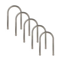 SET of 5x bicycle support brackets made of stainless steel for setting in concrete, diameter 48 mm 