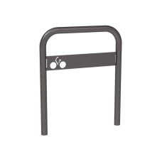 Bicycle stand 700x850 mm with signage, grey, for embedding in concrete