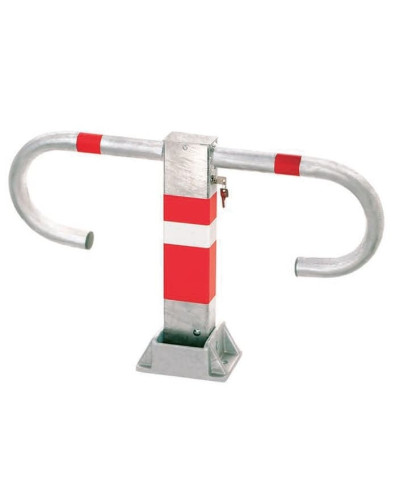 Parking barrier, foldable, height approx. 500 mm, width approx. 800 mm, with profile cylinder, for bolting on. Buy in the online store.