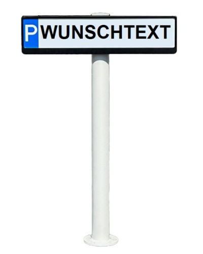 Parking sign with individual lettering, bracket and post for screwing to the ground, height 80 cm. Buy in the online shop