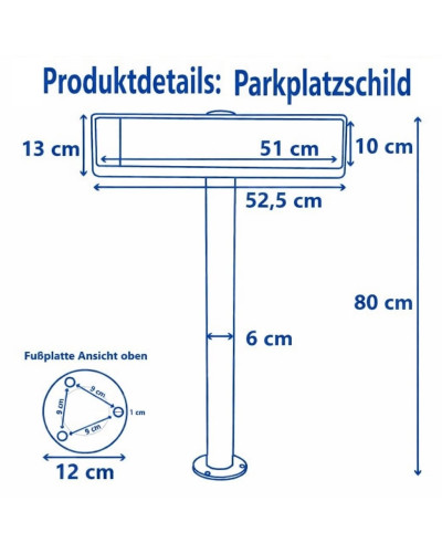 Buy parking sign with reflective film and post | bollard with individual text for surface mounting