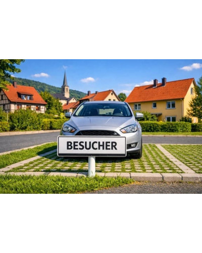 Buy parking sign with reflective film and post | bollard with individual text