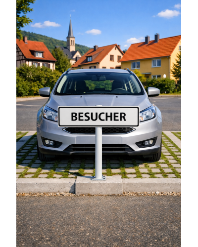 Buy parking sign with reflective film and post | bollard with individual text for surface mounting