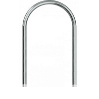 Protective bar Ø 38 mm made of stainless steel, above ground approx. 900 mm, width approx. 600 mm for setting in concrete 