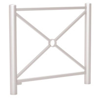 City railing, city fence cross railing approx. 700 mm wide, above ground approx. 1000 mm made of stainless steel for setting in concrete 
