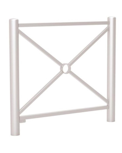 City railing, city fence cross railing approx. 700 mm wide, above ground approx. 1000 mm made of stainless steel for setting in concrete