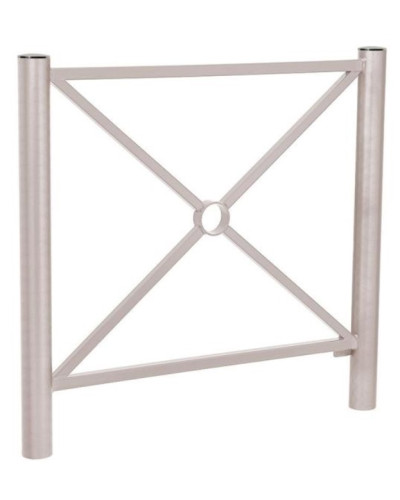 City fence cross railing approx. 1000 mm wide, above ground approx. 1000 mm made of stainless steel for setting in concrete