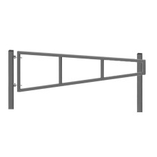 Swing barrier for padlock made of stainless steel and powder coating, above ground approx. 1000 mm, width approx. 2500 mm with base plate for dowelling, with two support posts 