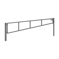 Swing barrier for padlock made of stainless steel and powder coating, above ground approx. 1000 mm, width approx. 3500 mm with base plate for dowelling, with two support posts 