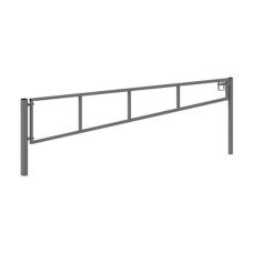 Swing barrier for padlock made of stainless steel and powder coating, above ground approx. 1000 mm, width approx. 3500 mm with base plate for dowelling, with two support posts 